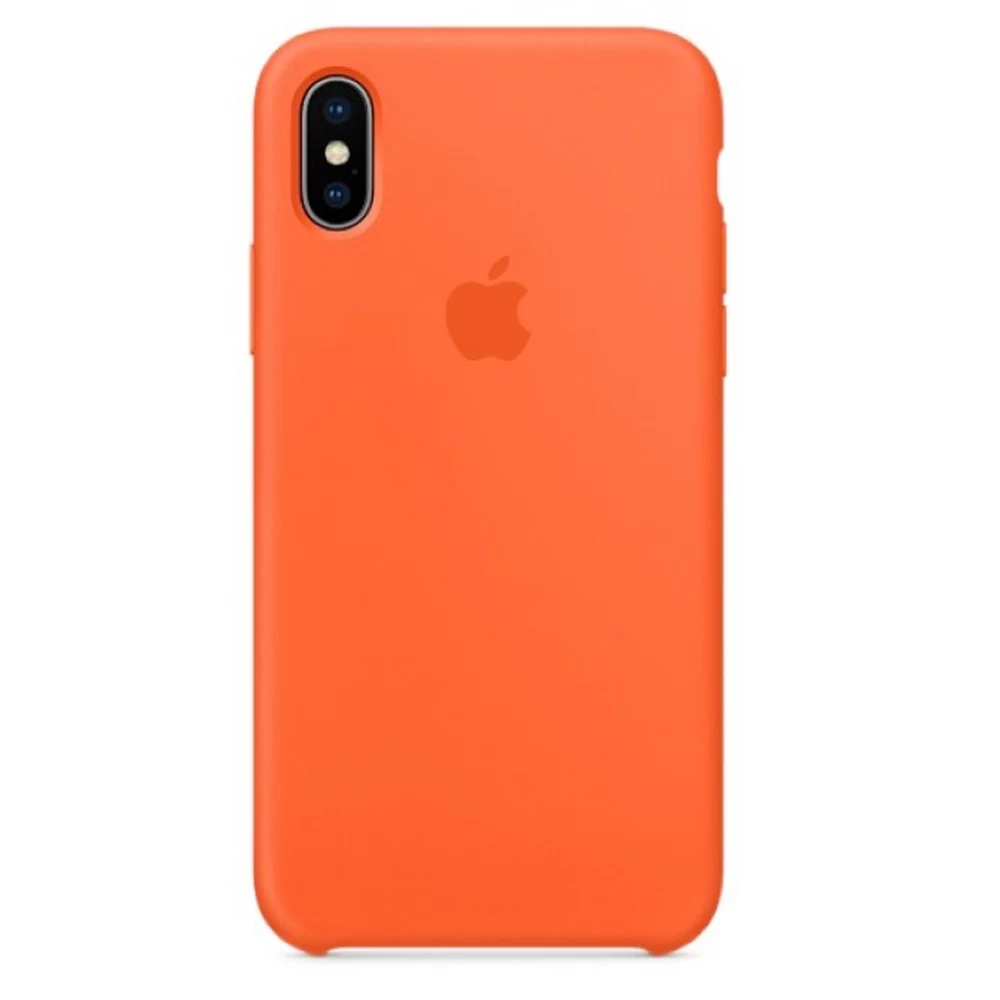 Силиконовый Чехол Накладка Silicone Case для iPhone X/XS Orange - фото 1