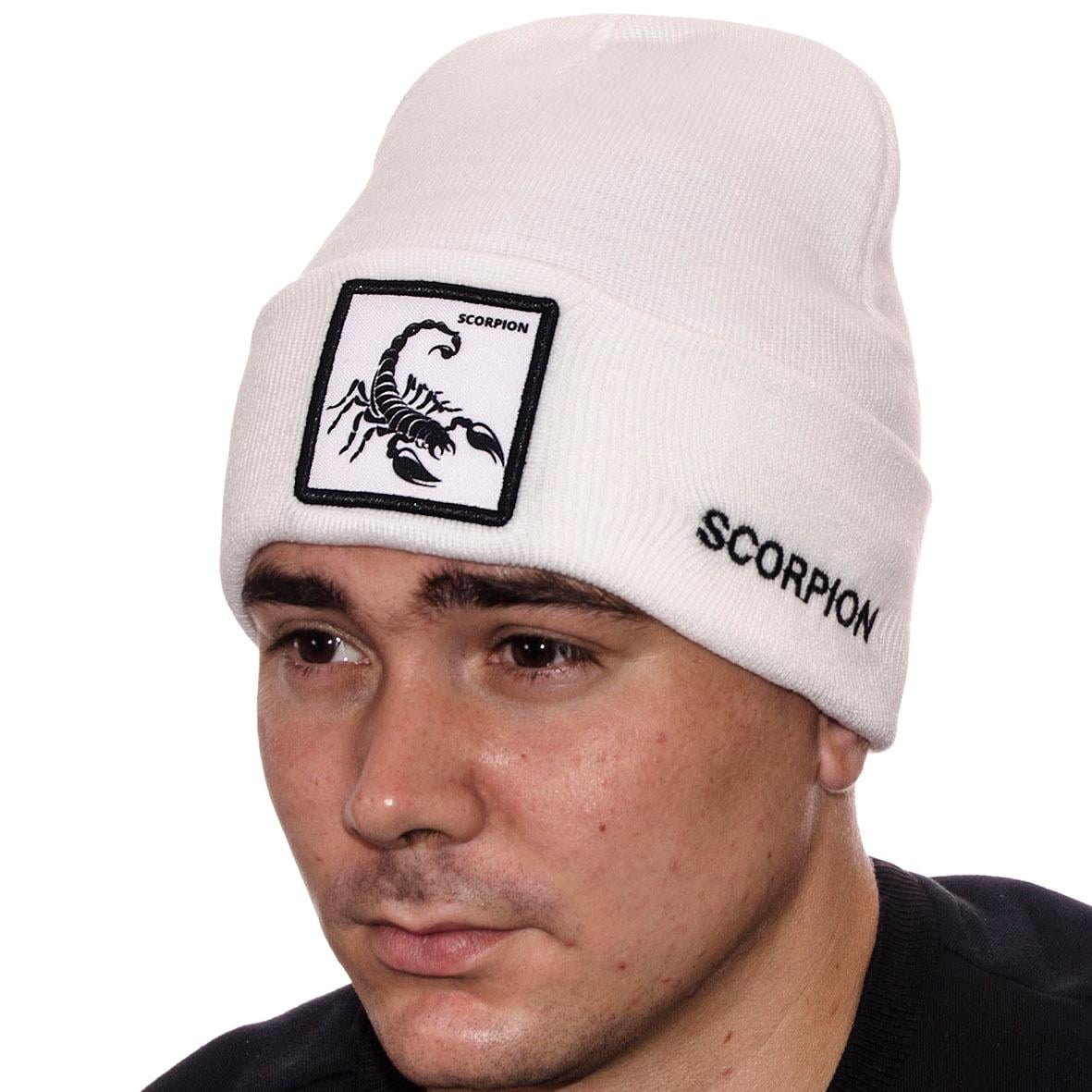 Шапка с шевроном Scorpion L21018 р. 57-58 Белый