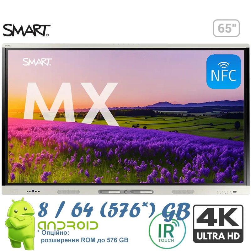 Інтерактивна панель Smart Technologies MX265-V5 дисплей 65" Android 13/NFC 8 64/576 Gb (tf177) - фото 4