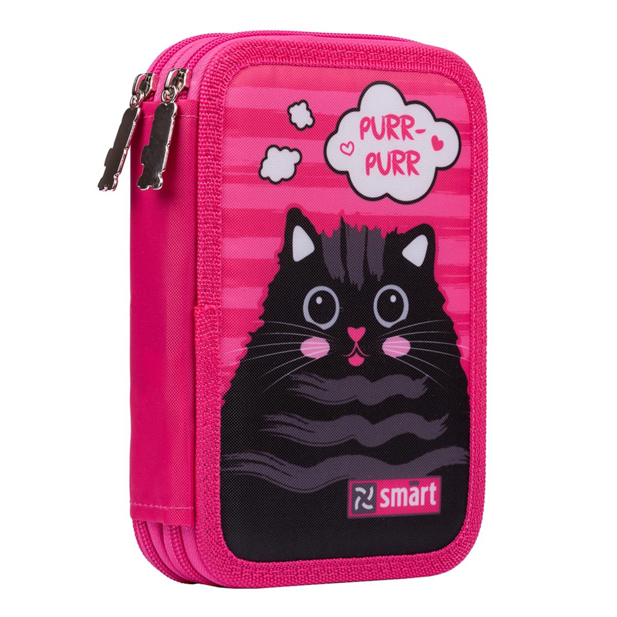 Пенал-книга твердий Smart подвійний HP-01 Cat rules Рожевий (532841)