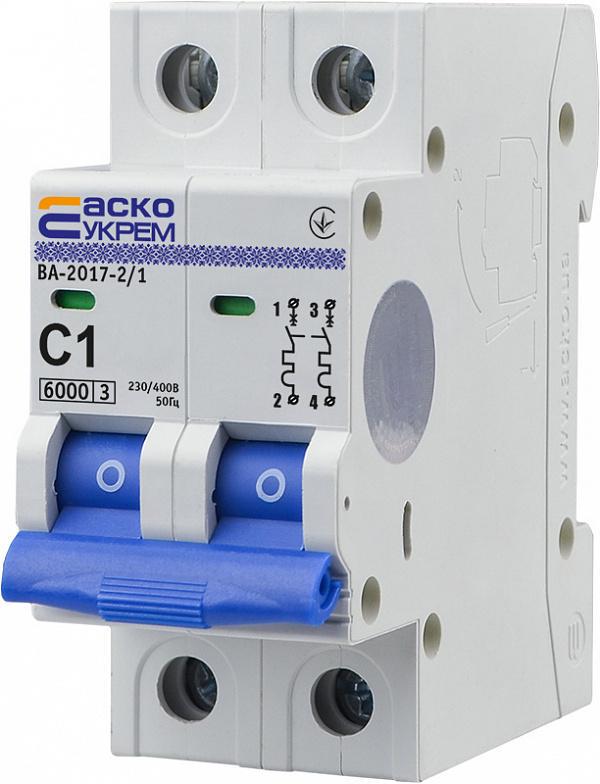 Автоматический выключатель АСКО-Укрем ВА-2017 2P 1А 6кА C (A0010170033) - фото 4