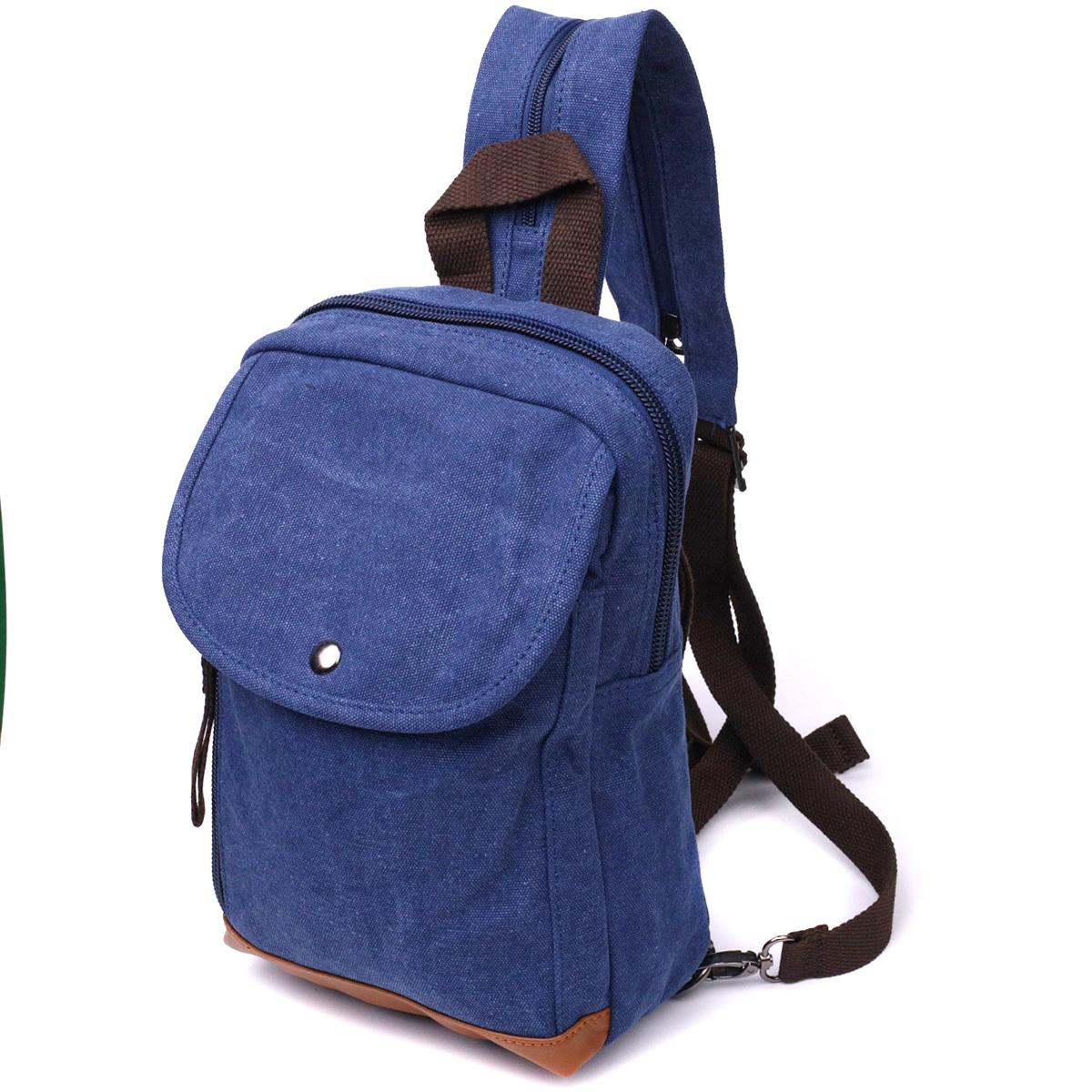 Городской рюкзак мужской Vintage Backpack 22184 из плотного текстиля Синий