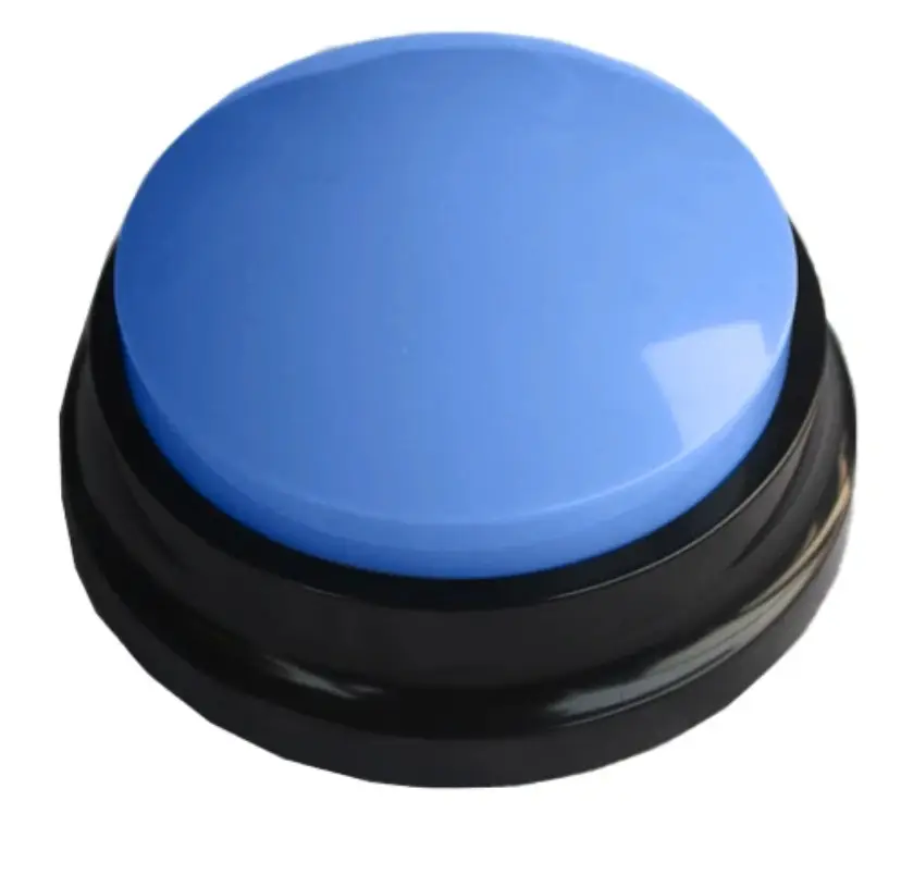 Звукова кнопка для собак та котів Pet Button з голосовою командою 9x4,5 см Блакитний (MK001041) - фото 1