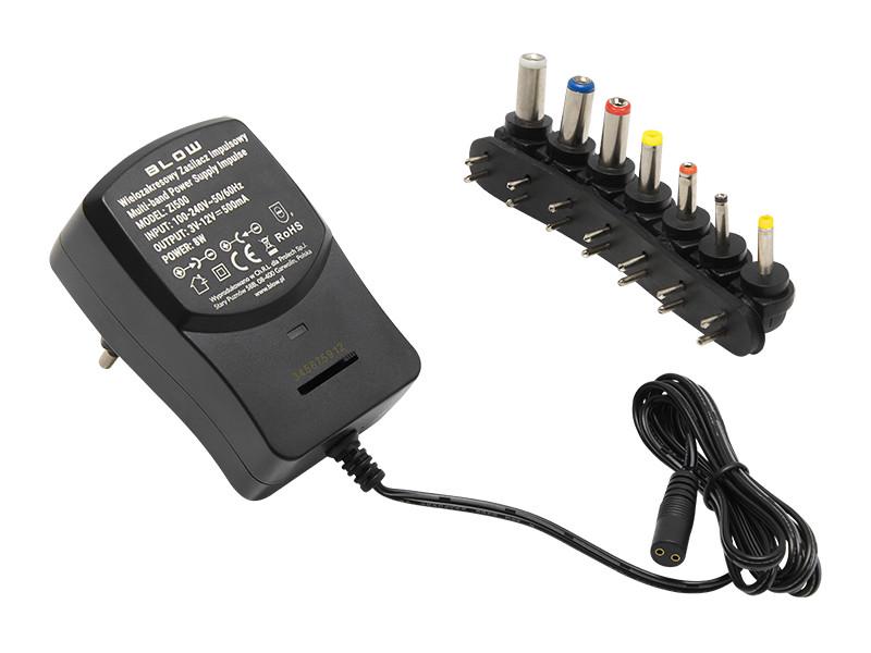 Блок питания BLOW универсальный с набором штекеров 3-12V 500 мА 8 Вт (5264#)