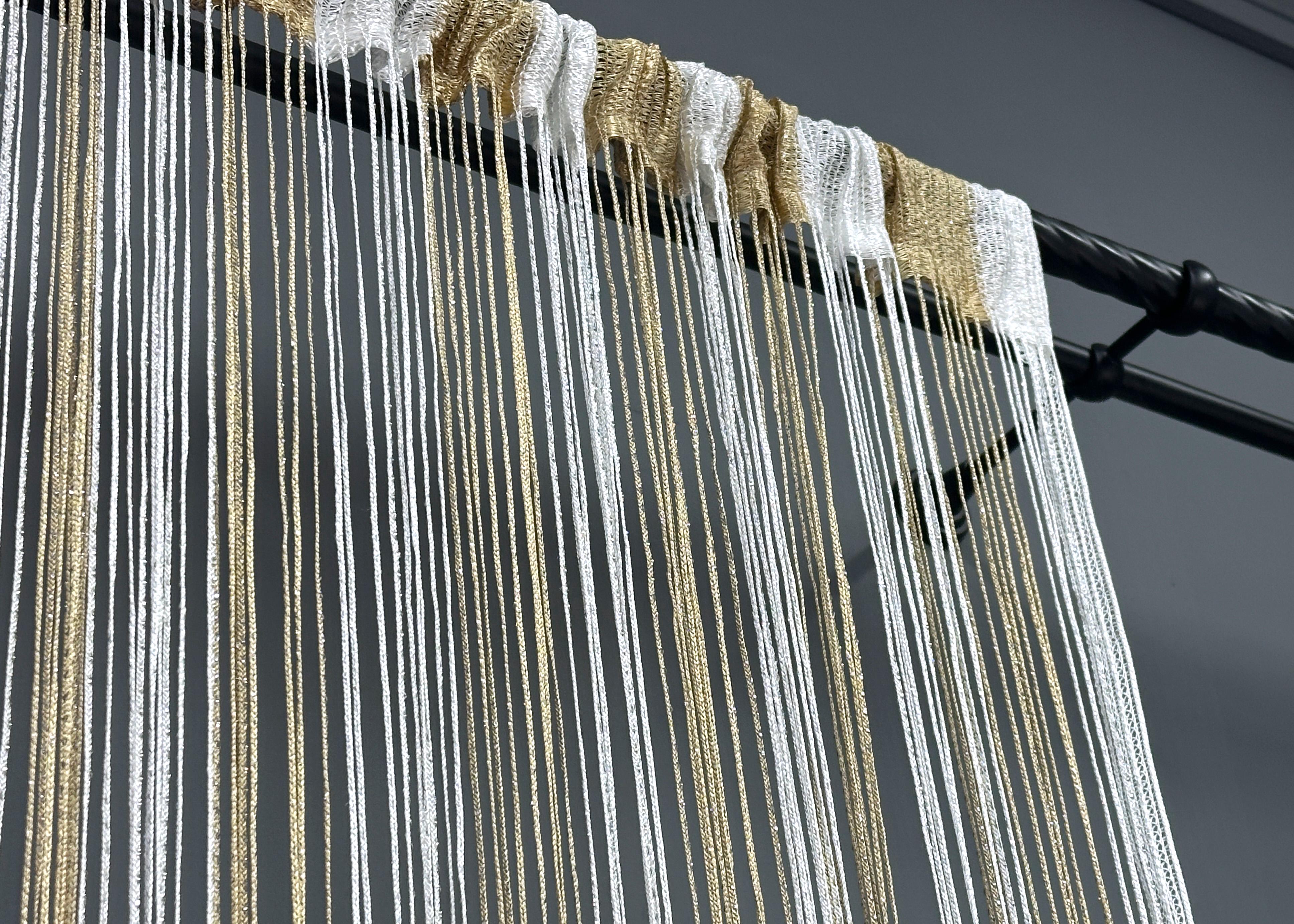 Штори-нитки з люрексом 300х300 см Бежевий/Білий (61-105) - фото 8 Штори-нитки з люрексом 300х300 см Бежевий/Білий (61-105) - фото 8