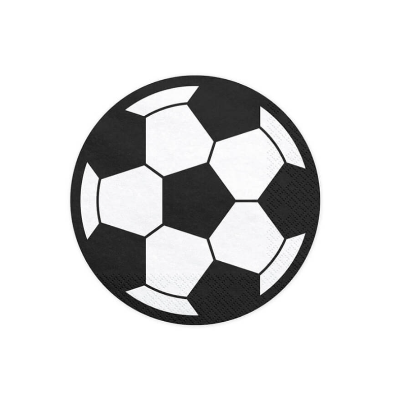 Салфетки бумажные PartyDeco Футбольный мяч 13,5х13 см 20 шт. (5900779119451)