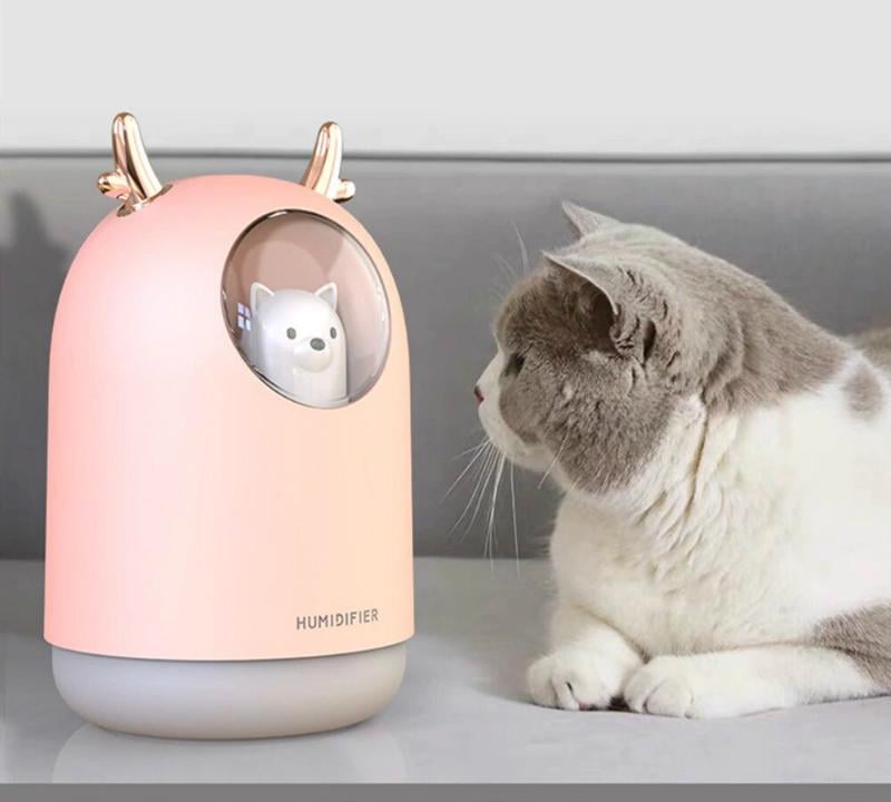 Увлажнитель воздуха Домашний любимец USB Aroma Humidifier M106 с LED-подсветкой на 7 цветов Розовый (1139) - фото 7