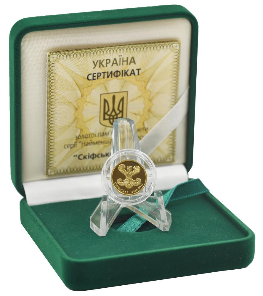 Коллекционная монета Украина 2 гривны 2008 «Скифское золото-богиня Апи» Золото Proof KM 482 (М01270)