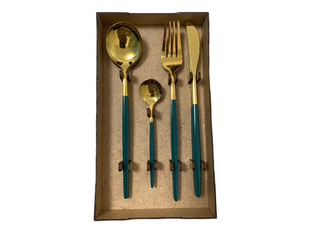 Набір столових приборів Kitchen на 4 персони Зелений (1496762292) - фото 5 Набір столових приборів Kitchen на 4 персони Зелений (1496762292) - фото 5