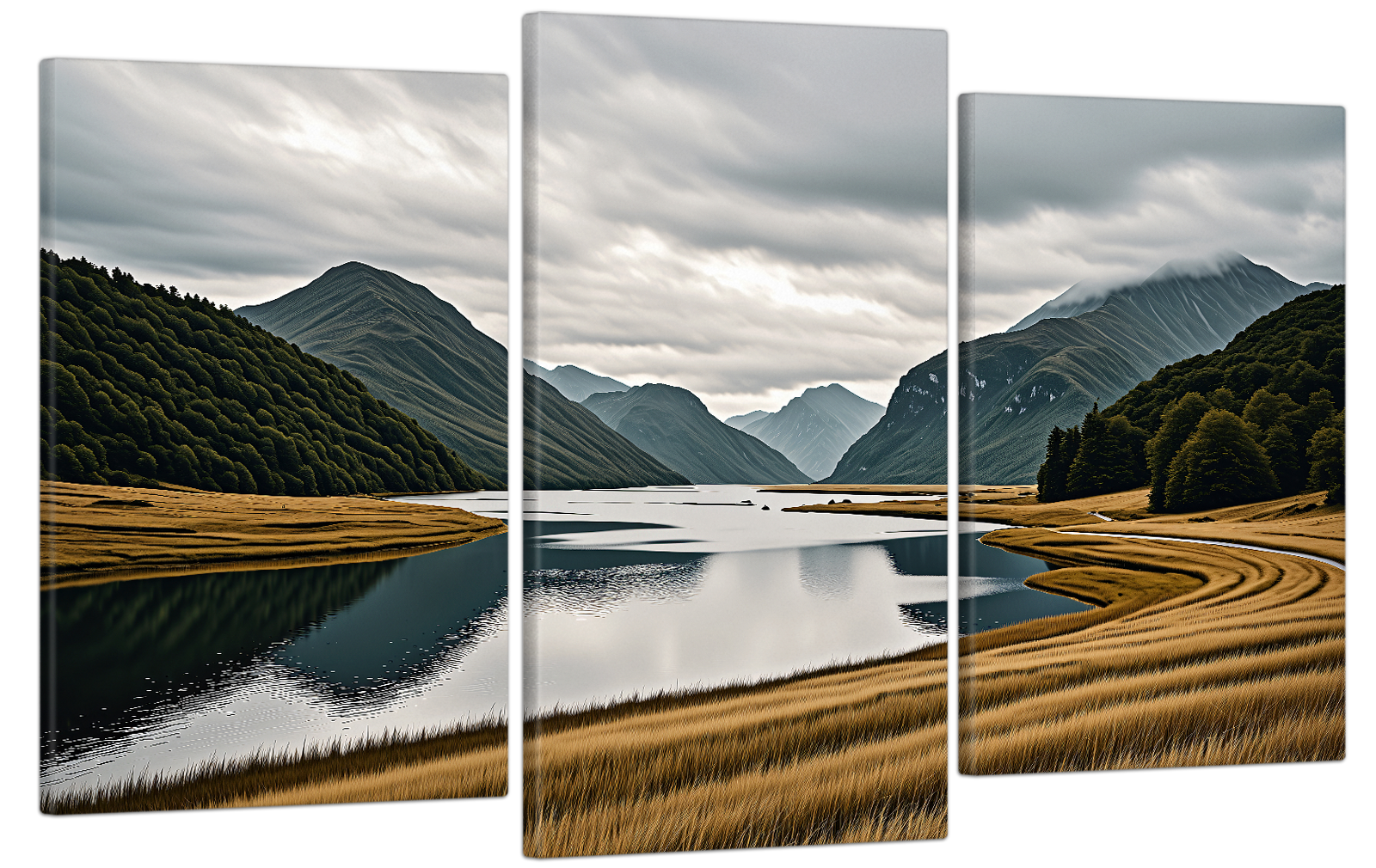 Картина на холсте МАКО тихое горное озеро 53x100 см (MK30531)