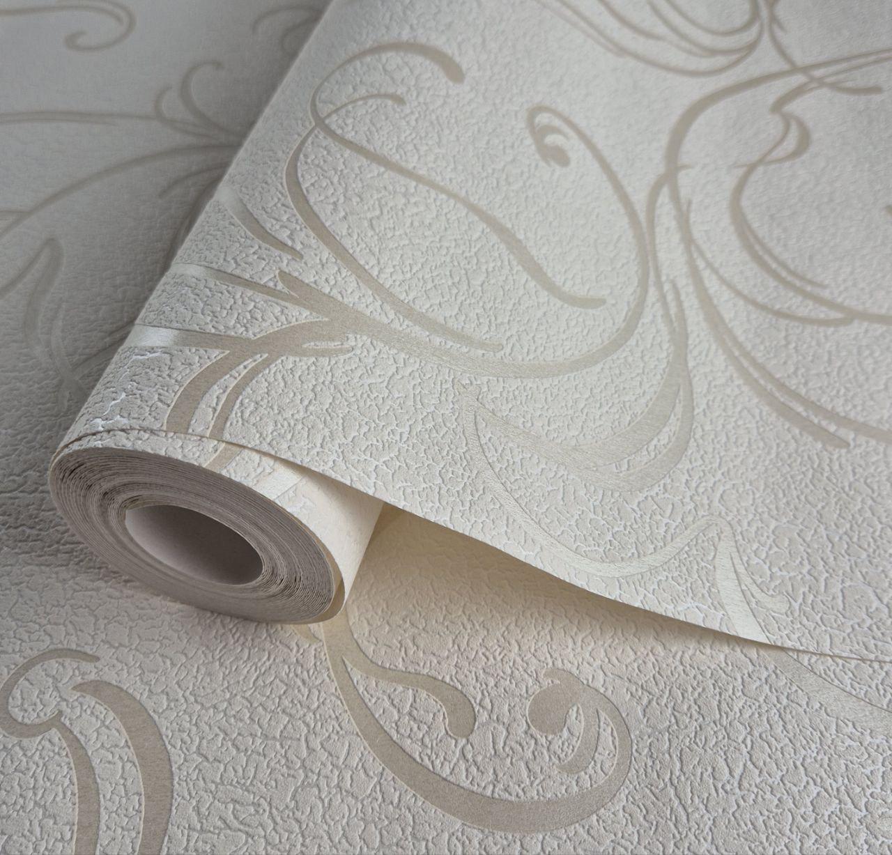 Обои виниловые Marburg 53446 0,53х10,05 м Молочный (29785911)