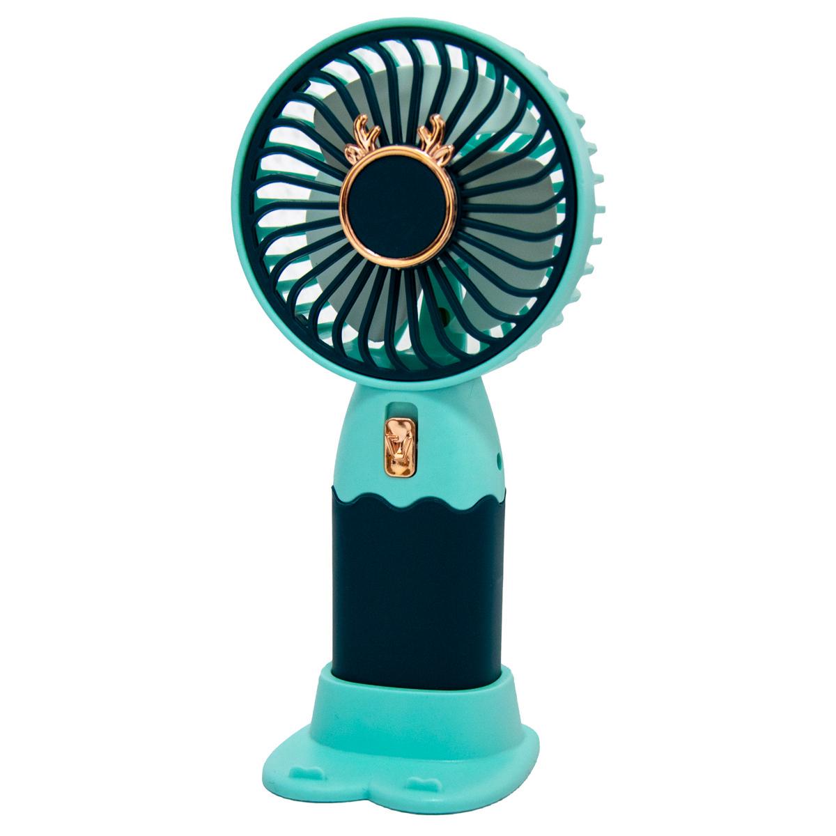 Вентилятор ручной мини Mini Fan ZB088C Сине-бирюзовый (1010620-Blue)