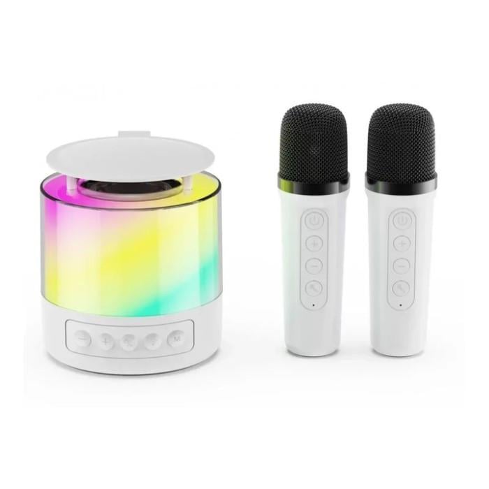 Портативная караоке-колонка K19 с двумя микрофонами и Bluetooth Белый (10346) Портативная караоке-колонка K19 с двумя микрофонами и Bluetooth Белый (10346)