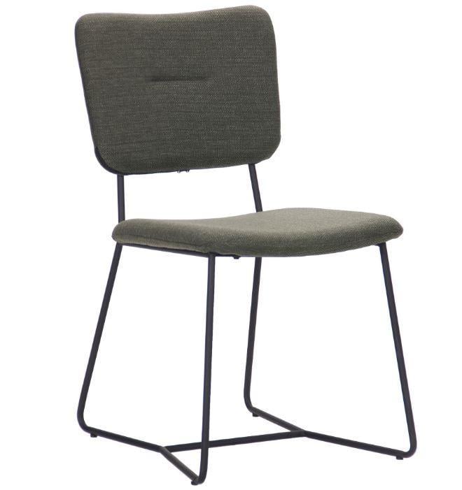 Обеденный стул AMF Alphabet G сталь/текстиль 860х490х590 мм Черный/Оливковый