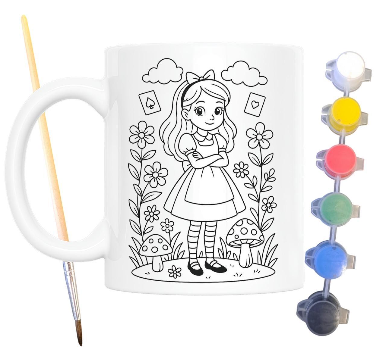 Набір для творчості кружка розмальовка за мотивами Аліса в Країні Чудес Льюїс Керрол 330 мл Білий (КР0170) - фото 2 Набір для творчості кружка розмальовка за мотивами Аліса в Країні Чудес Льюїс Керрол 330 мл Білий (КР0170) - фото 2