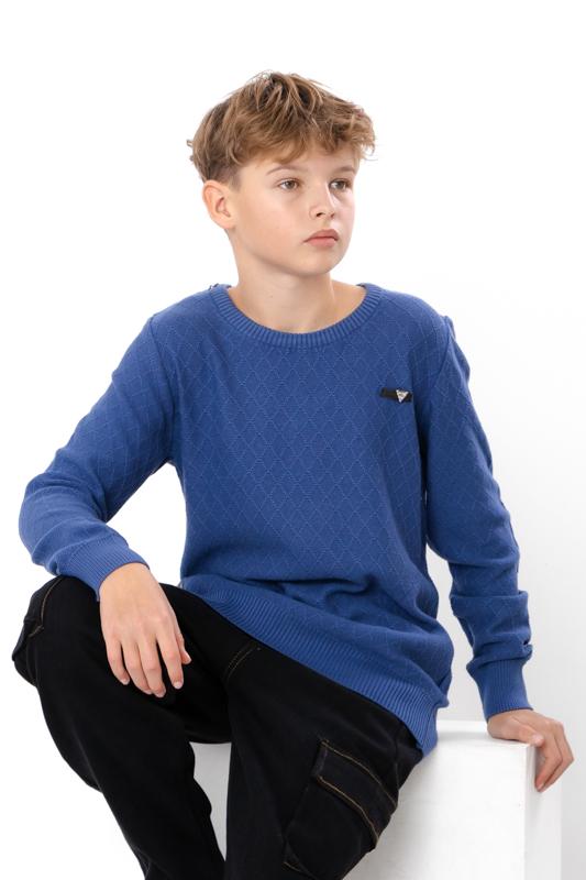 Джемпер підлітковий прямого крою для хлопчика Носи Своє 140 см Синій (16028)