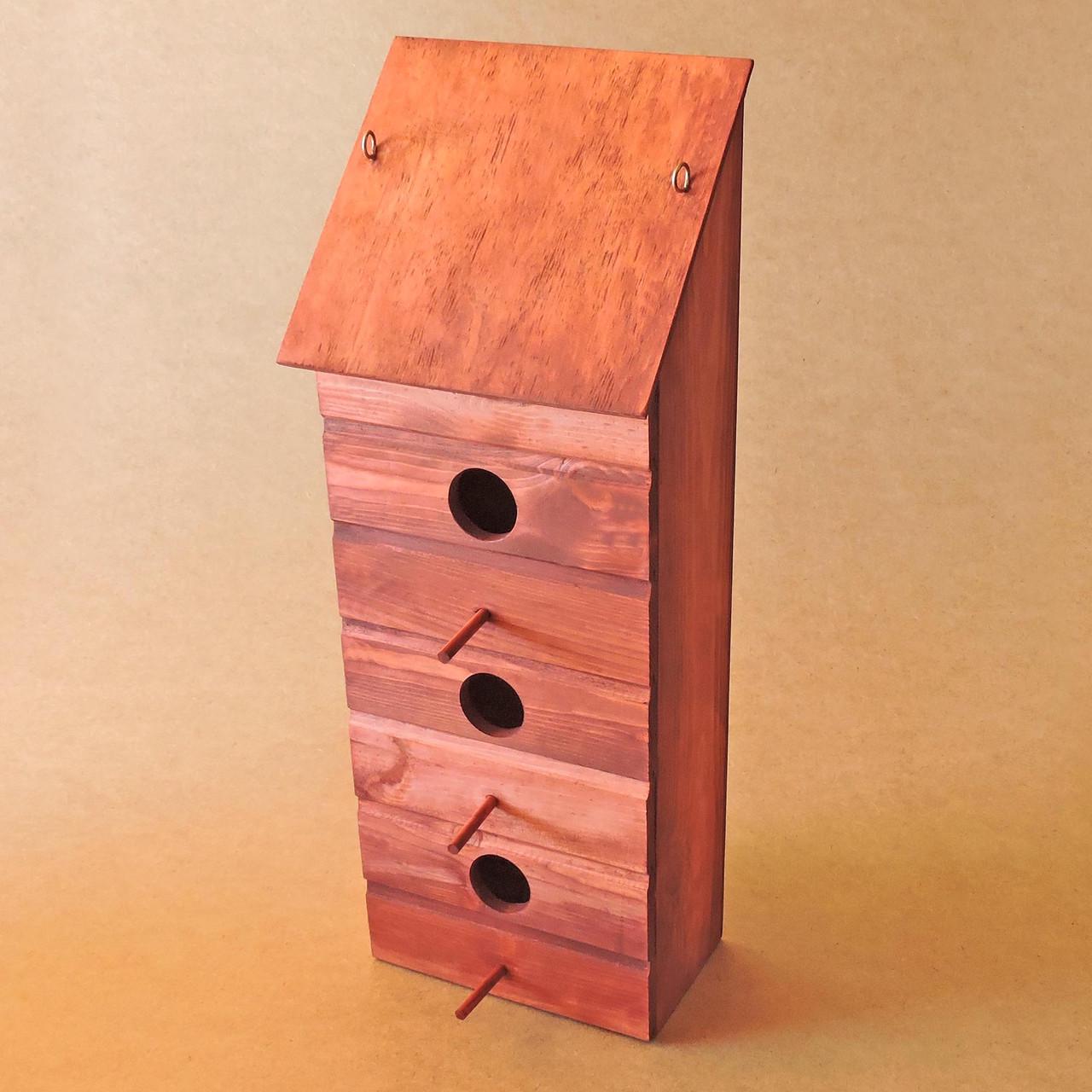 Шпаківня садова з дерева Папуга Корал (СКВ-001514) Шпаківня садова з дерева Папуга Корал (СКВ-001514)