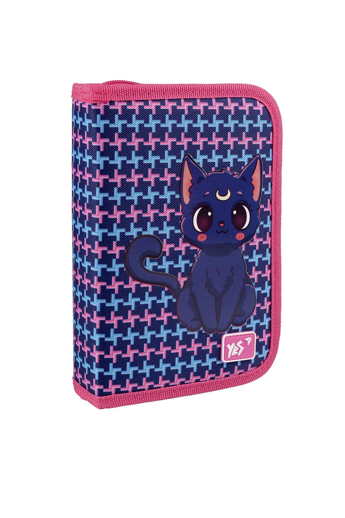 Пенал школьный твердый одинарный с двумя клапанами YES 533584 Fantastic Kitty (27717623)