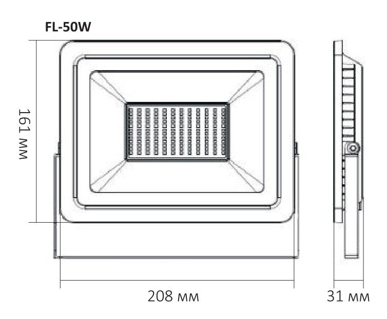 Прожектор світлодіодний FL 50W 5000K IP65 Black - фото 2