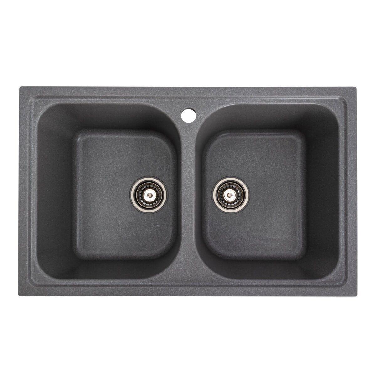 Мойка гранитная Valeso Equatoria врезная прямоугольная матовая 785х500 мм Серый муссон