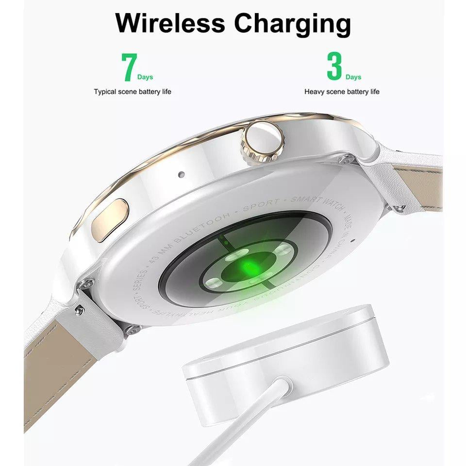 Смарт-годинник жіночий Lemfo HK43 2 ремінці Білий - фото 7 Смарт-годинник жіночий Lemfo HK43 2 ремінці Білий - фото 7