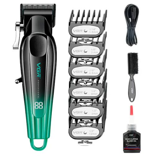 Машинка для стрижки волосся VGR USB 5 Вт Li-ion Чорно-зелений (V-662) - фото 2 Машинка для стрижки волосся VGR USB 5 Вт Li-ion Чорно-зелений (V-662) - фото 2