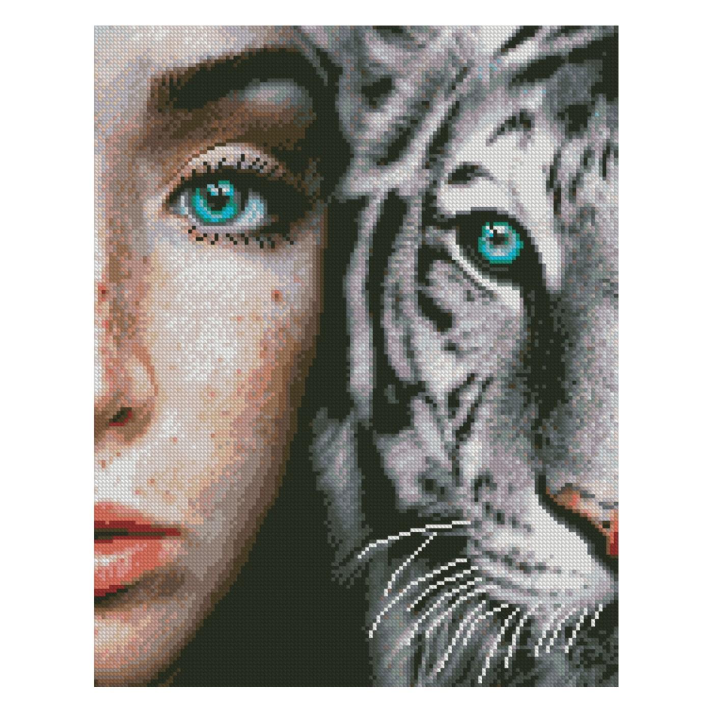 Алмазная мозаика Strateg Голубые глаза 40х50 см (Str-FA40837)