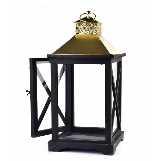 Підсвічник-ліхтар дерев'яний Levi Gold HTO1669 (35244) - фото 2