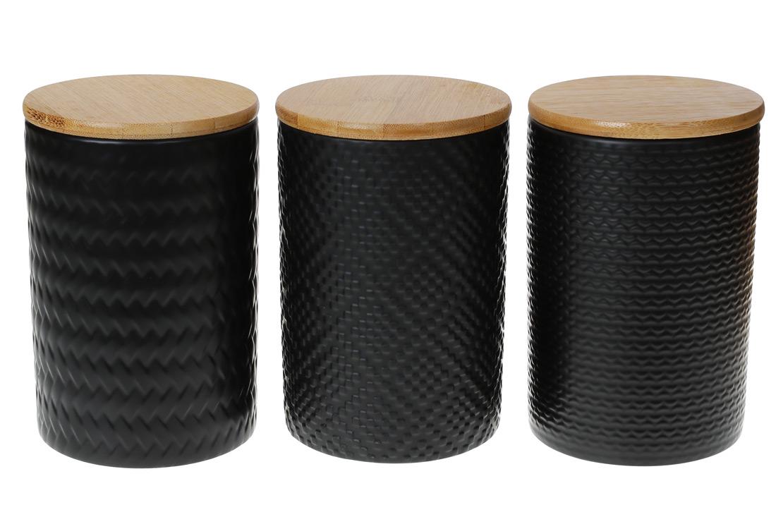 Набор керамических банок BonaDi Модерн с бамбуковыми крышками 3 шт. 0,65 л (304-931)