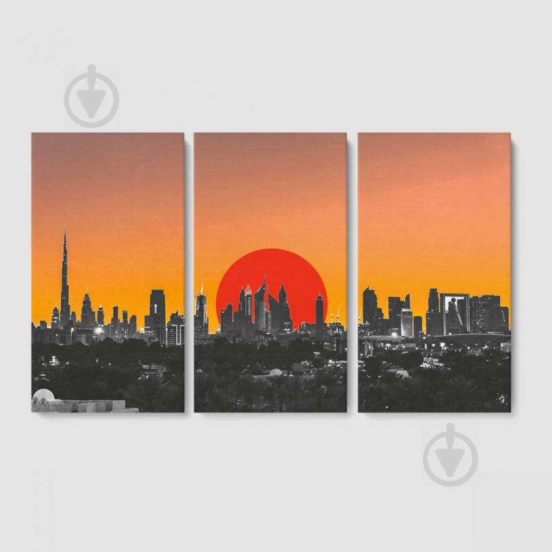 Модульная картина из трех частей City Sunset Malevich Store 126x80 см (MK311622)
