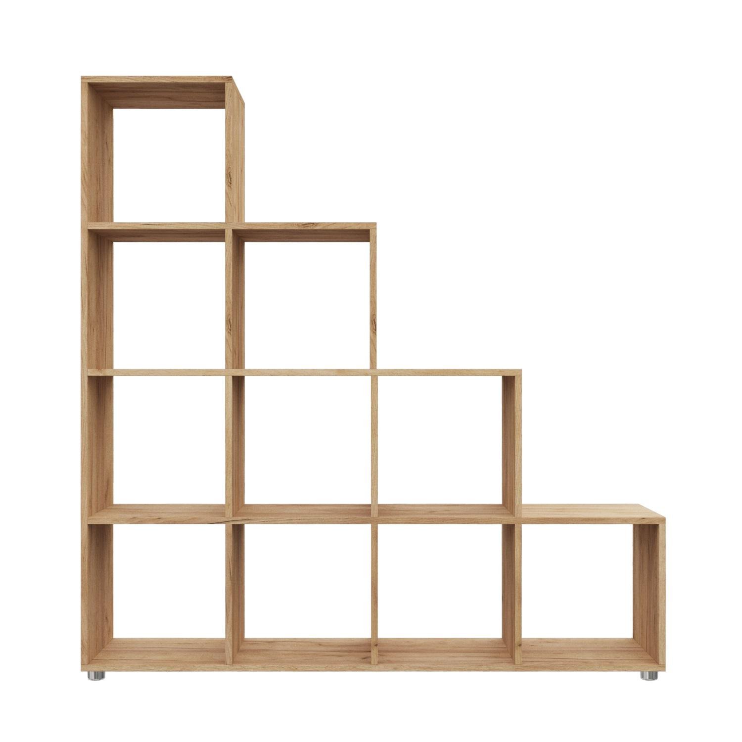 Стелаж настенно-половой MEBLIBUD KUB модульный 10 секций Дуб крафт золотой (31957/5)