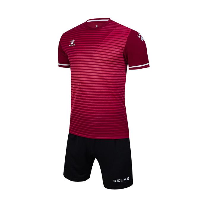 Комплект футбольной формы детский Kelme Malaga JR к/р р. 110 Бордовый/Черный