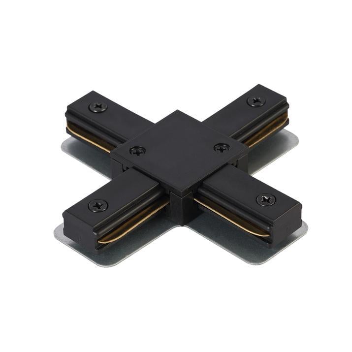 Коннектор X-образный Prolum для трековой системы М27 Черный (29505869) Коннектор X-образный Prolum для трековой системы М27 Черный (29505869)