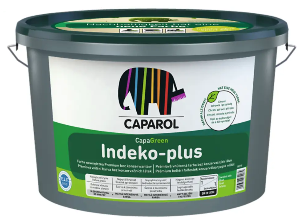 Краска интерьерная акриловая глубокоматовая Caparol CapaGreen Indeko-plus E.L.F. plus База 3 2,35 л