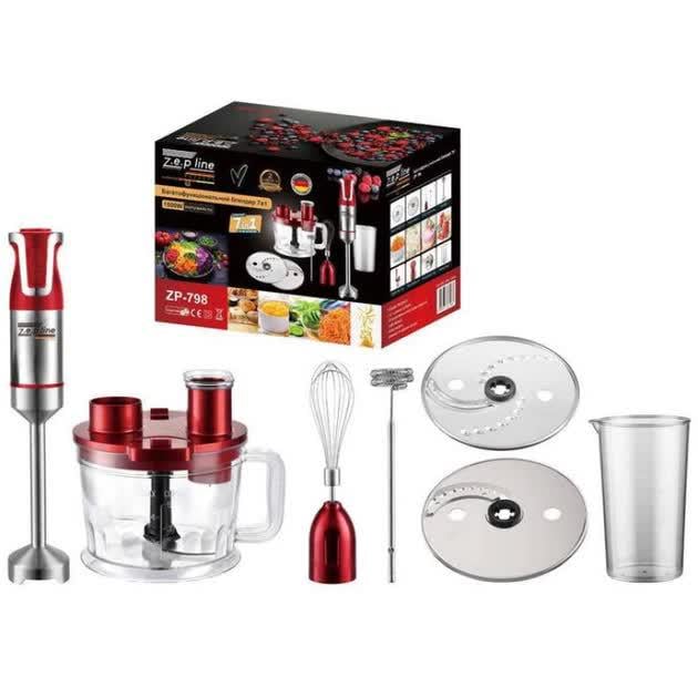 Блендер с насадками ZepLine ZP-798 7в1 1500 Вт Красный (31184391)
