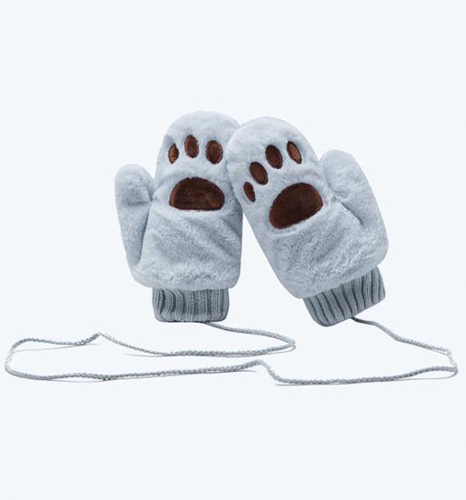 Варежки Пушистые лапки Hgmzf-cyn из искусственного кроличьего меха (1765-2019)