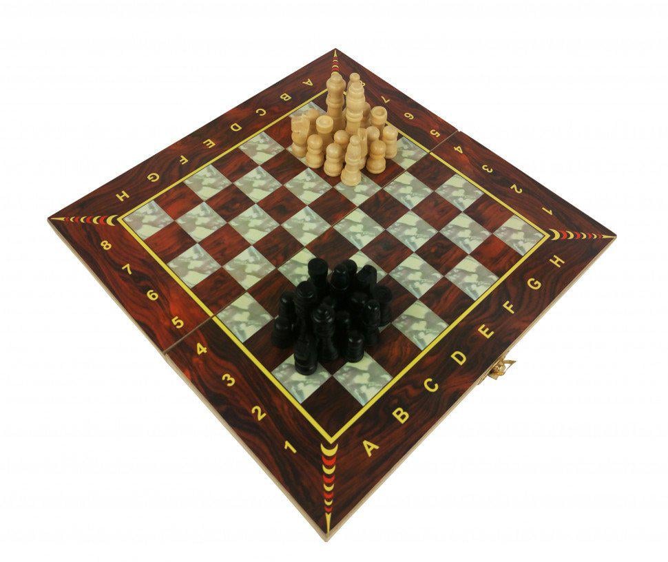 Игра настольная Metr + 28 acd Шахматы 3в1 шахматы/шашки/нарды