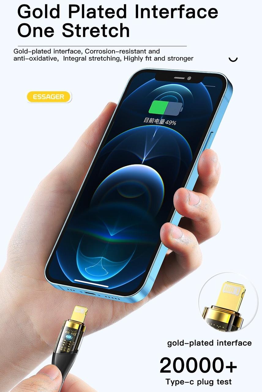 Кабель Essager Type-C Lightning PD 29w 1 м Black (25397481) - фото 4
