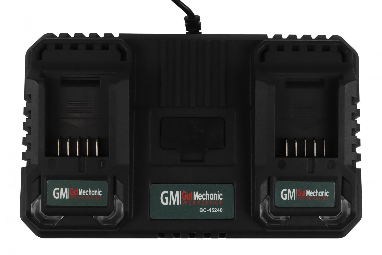 Зарядное устройство двойное для аккумуляторов Gut Mechanic 20V 2x4,5A (BC45240)