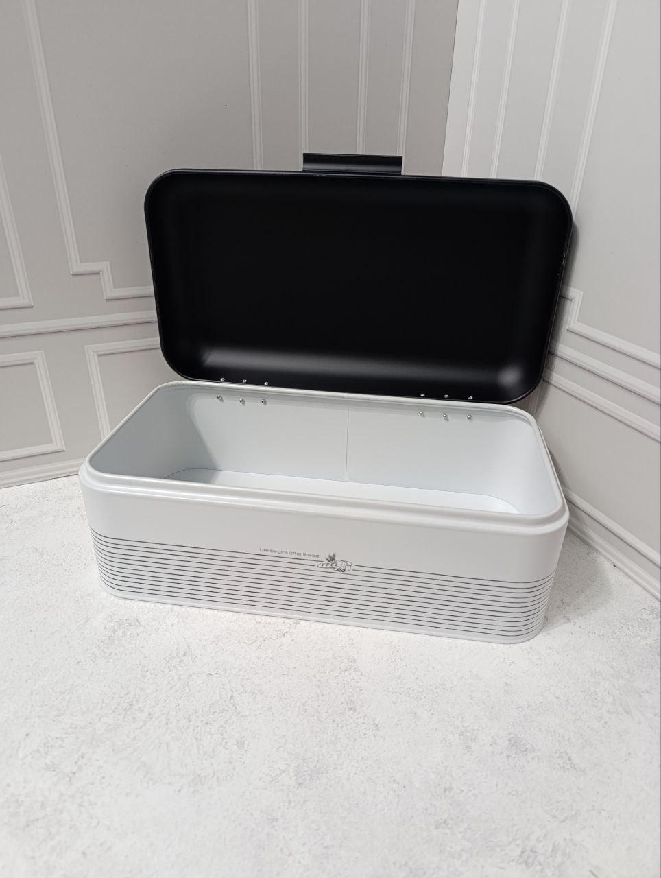 Хлібниця Maestro металева 42×24,8×16,5 см Білий з чорним (MR-1772) - фото 4 Хлібниця Maestro металева 42×24,8×16,5 см Білий з чорним (MR-1772) - фото 4