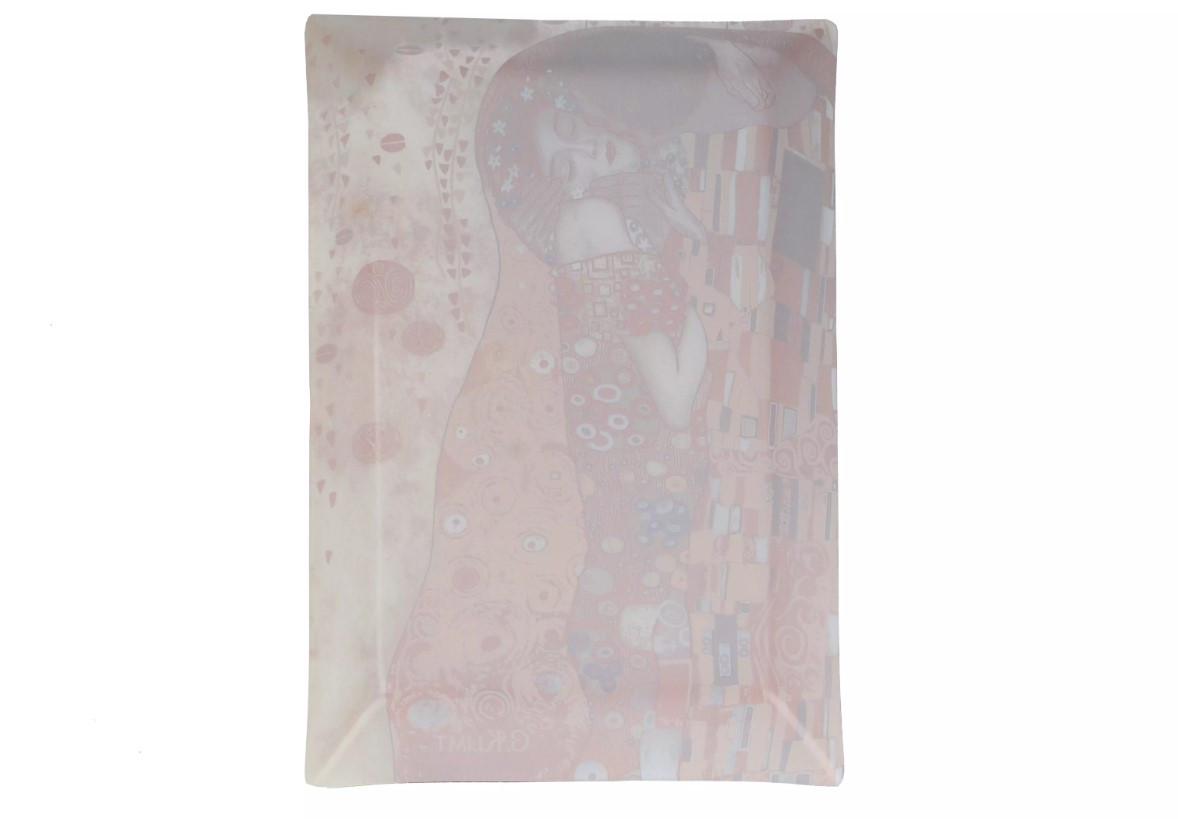 Тарелка стеклянная Саrmani Г. Климт Поцелуй 32х24 см (198-1141) - фото 5