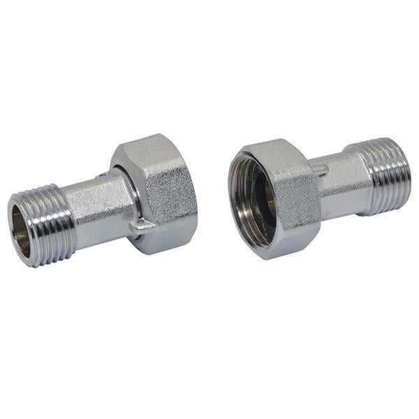 Штуцер для счетчика хромированный Pattaroni 1/2" x 3/4" пара (F191CR001) Штуцер для счетчика хромированный Pattaroni 1/2" x 3/4" пара (F191CR001)