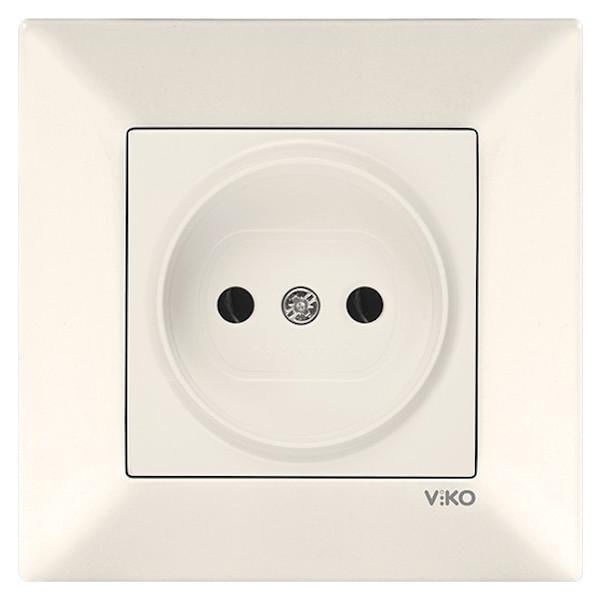 Розетка одинарная без заземления Viko Meridian Кремовый (00000012499)