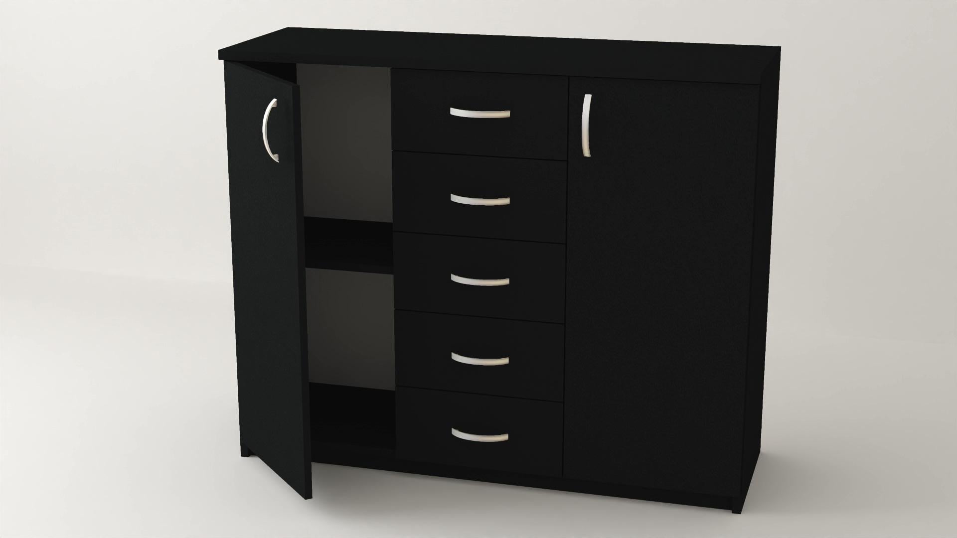 Комод Алекса ВК-9 122х38х92 см Антрацитовый