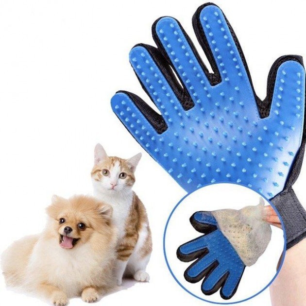Рукавички Pet Gloves для чищення тварин Blue (tf3611) - фото 4 Рукавички Pet Gloves для чищення тварин Blue (tf3611) - фото 4