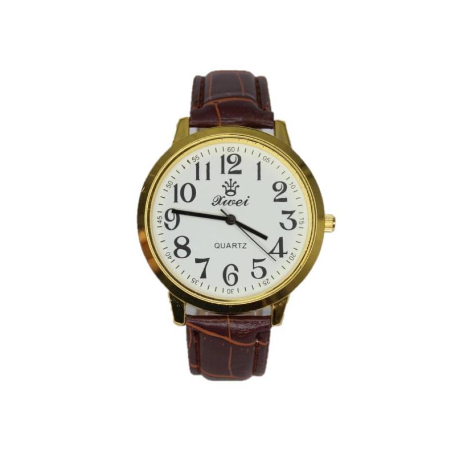 Часы мужские Xwei на ремне d-40 Gold White Brown (3614)
