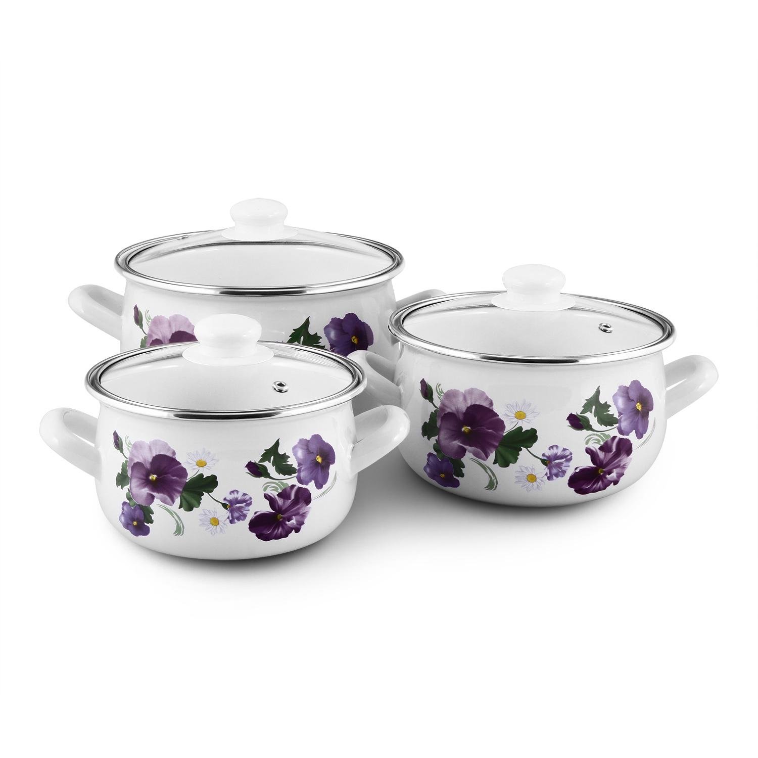 Набір каструль Interos Фіалка 6 предметів (2999) Набір каструль Interos Фіалка 6 предметів (2999)