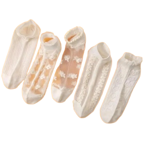 Шкарпетки жіночі капронові з вишивкою візерунком в'язані Білий