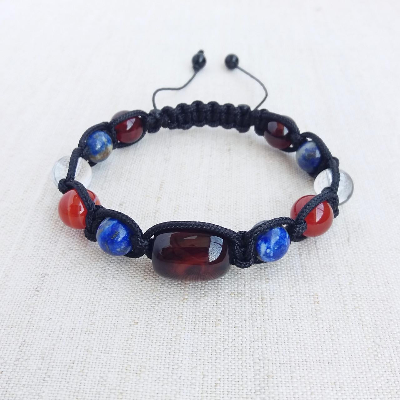 Браслет Шамбала из Черного агата/Сердолика/Лазурита (1888400776)