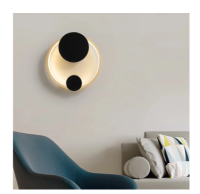 Бра настенная Sirius светодиодная 14W Золотой/Черный ( 8912 LH 14W D250*H60 gold+black) - фото 3